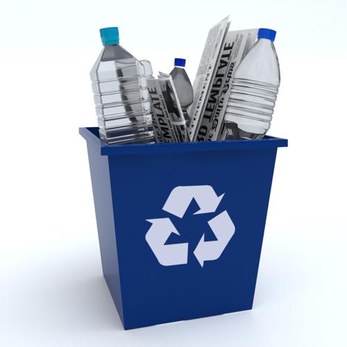 Recycle Bin with plastic and paper preview image